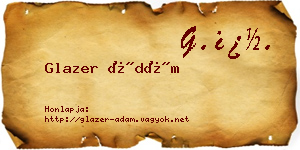 Glazer Ádám névjegykártya