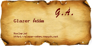 Glazer Ádám névjegykártya